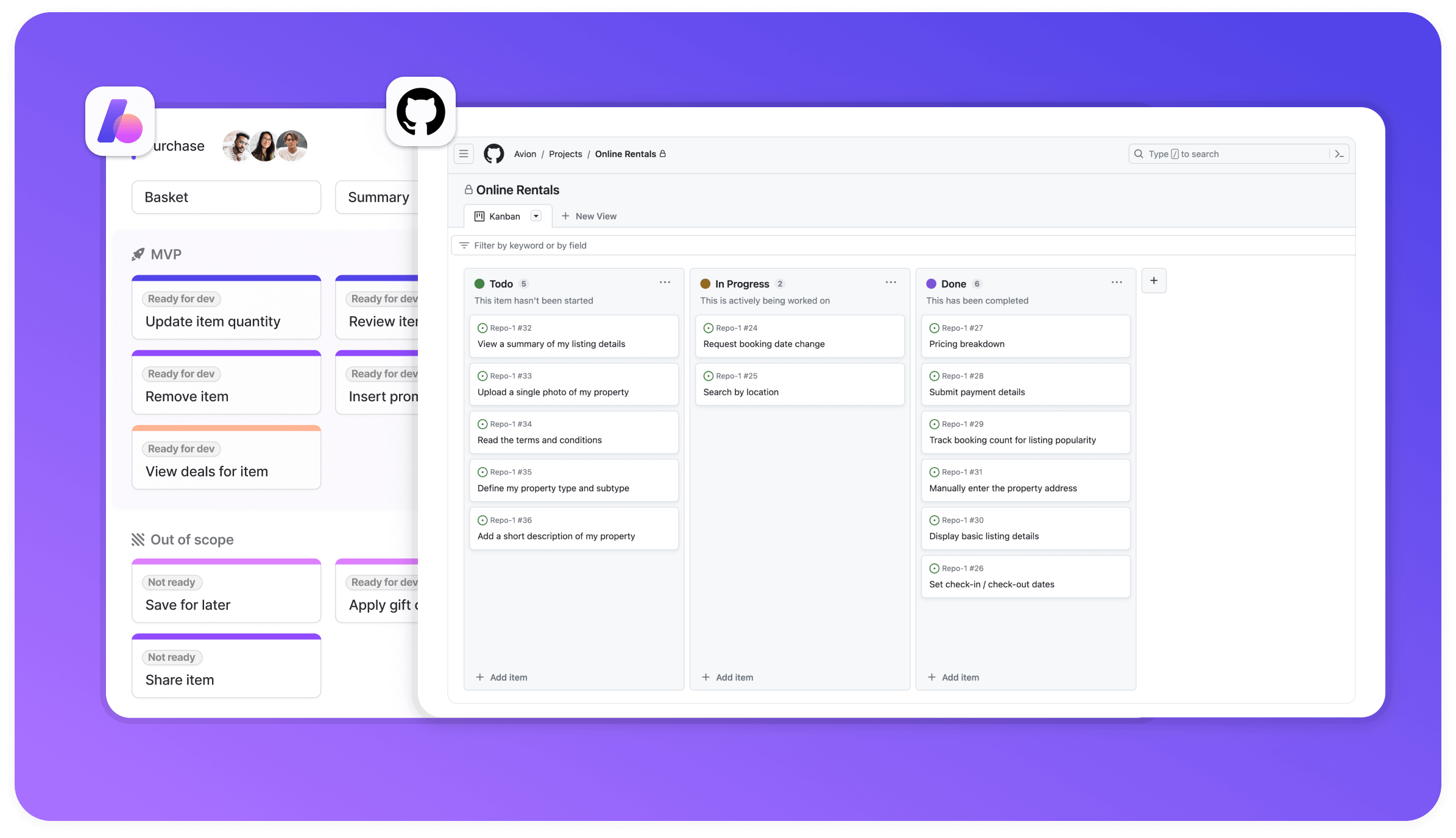 User story mapping with Avion and GitHub