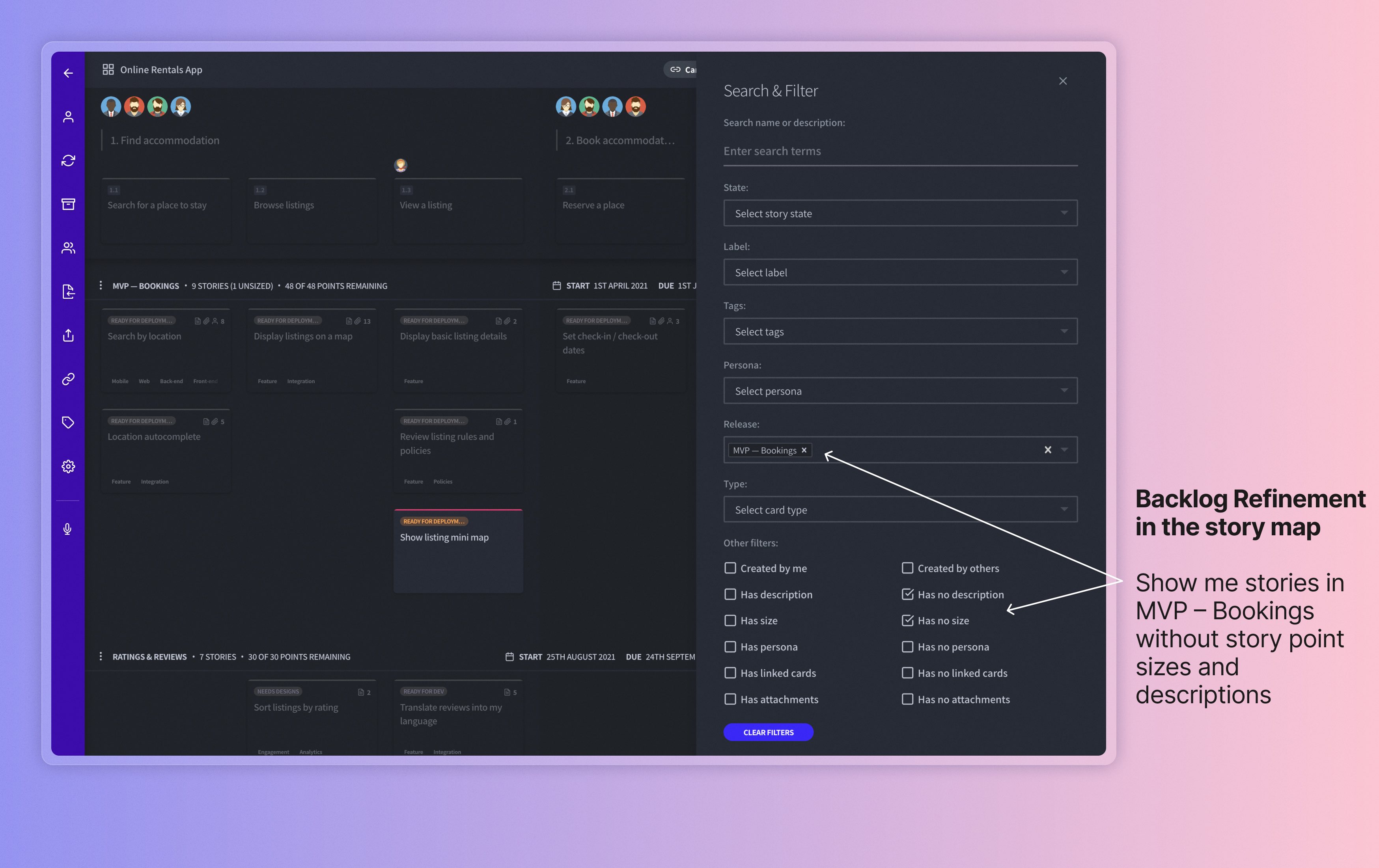 Backlog Refinement using a user story map